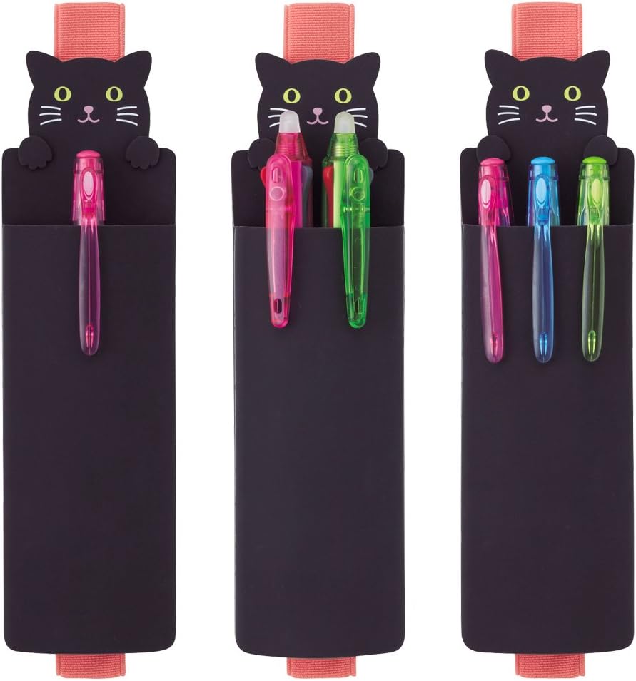 LIHITLAB PuniLab Book Band with Pen Case Holder, 2.1" ?� 0.8", Shiba Dog (A7720-2)