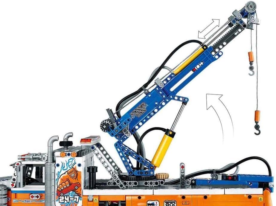 LEGO 42128 Technic Heavy-Duty Tow Truck with Crane Toy for Boys & Girls with Mechanical Functions, Model Building Set, Engineering for Kids Series