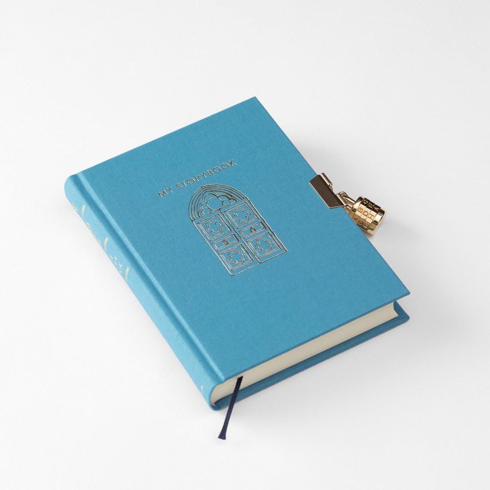 DESIGNPHIL Midori 12868006 Notebook, Diary, Keyed, Door, Animal Pattern, Horizontal Rule, Blue