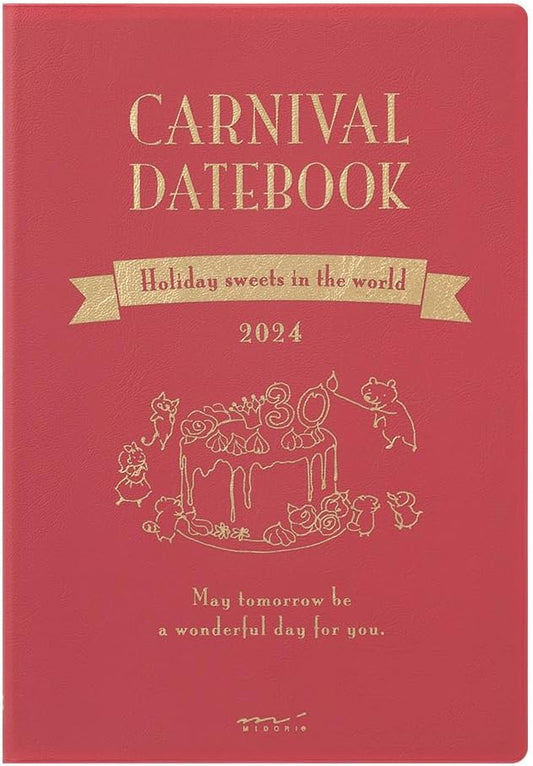 Midori Pocket Diary 22256006 Weekly Planner, 2024, B6, Cat Pattern, Starts January 2024 (Clover pattern)