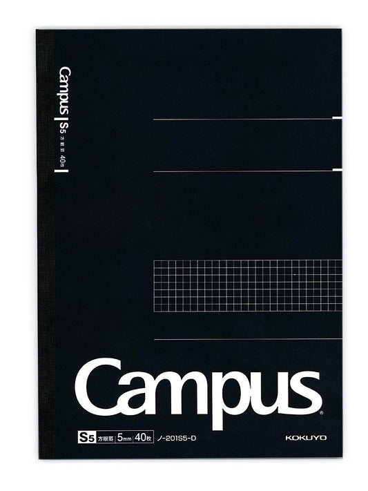 Kokuyo Campus notebook A4 5 mm Grid Ruled 40 Sheets Black