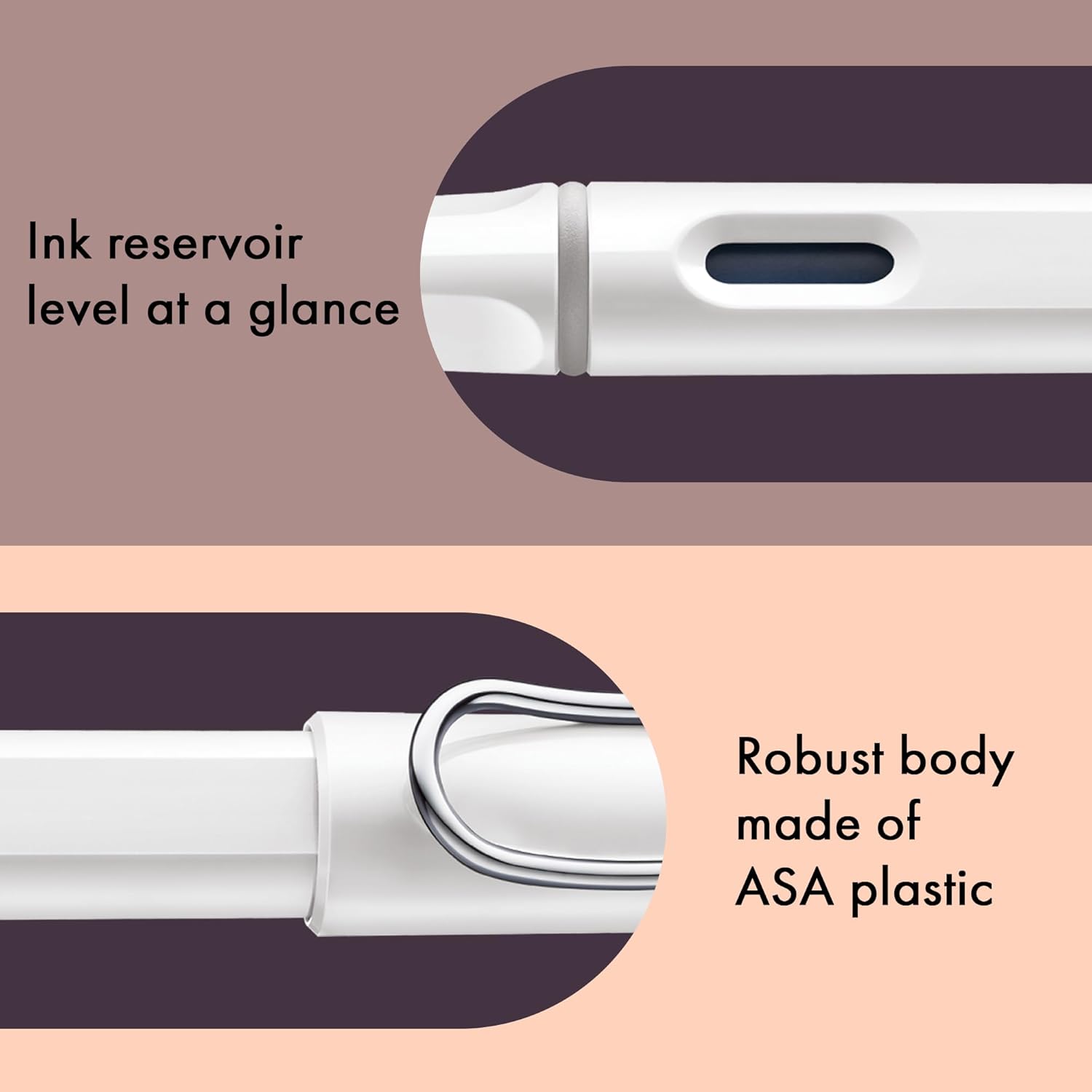 LAMY safari white - Fountain Pen with ergonomic grip & polished steel nib in size EF - ideal for any Writing & Calligraphy - including LAMY T 10 blue cartridge - Right-Handed front view