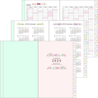 Midori 22236006 Pocket Diary Notebook, 2024, Mini, Monthly, Country Time, Floral Pattern, Starts October 2023 (country time floral pattern)