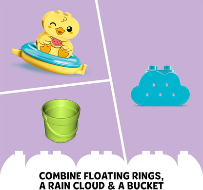 LEGO DUPLO 10965 - Bath Time Fun, Floating Animal Train Bathtub Water Toy for Babies and Toddlers 1.5-3 Years Old with Duck, Hippo, and Polar Bear, Easy to Clean, Great Tub Float Toy for Kids