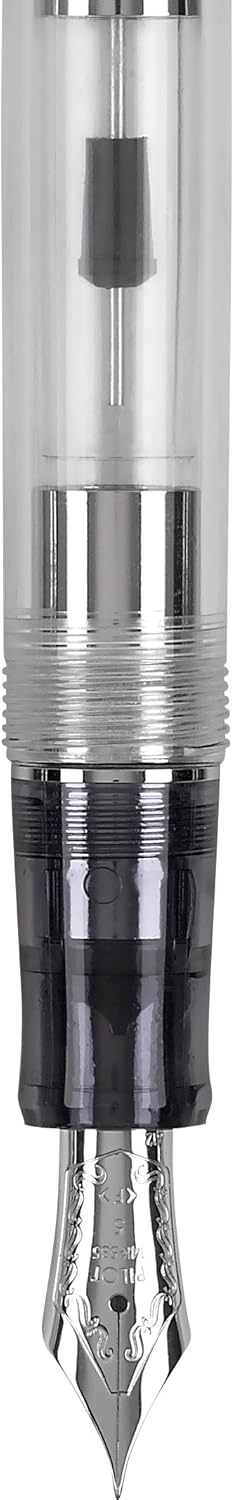 PILOT Custom 74 Fountain Pen, Clear Barrel, Medium Nib (60555) front view