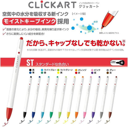 ZEBRA WYSS22-36C-N Clickart Water-Based Markers, 36 Colors, Case Included