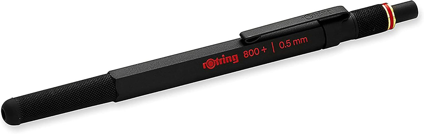 rOtring 800+ Mechanical Pencil and Touchscreen Stylus, 0.5 mm, Black