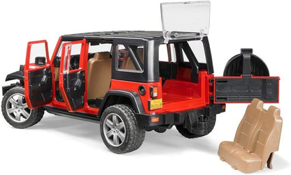 Bruder Toys - Recreational Realistic Jeep Wrangler Unlimited Rubicon with Openable Doors and Removeable Rear Seat (Color May Vary) - Ages 3+