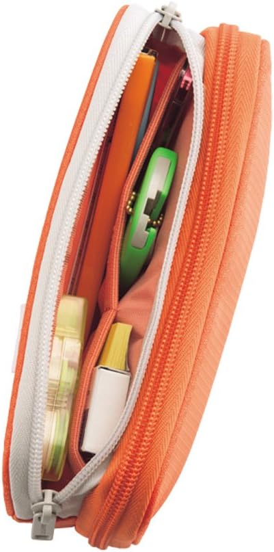 LIHIT LAB Double Pen Case, 3.3 x 6.9", Black (A7660-24)