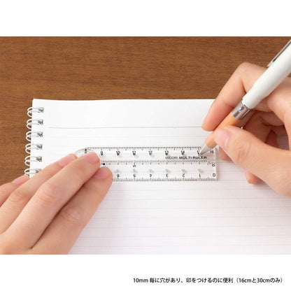DESIGNPHIL 42263006 Midori Multi Ruler, 6.3 inches (16 cm), Transparent