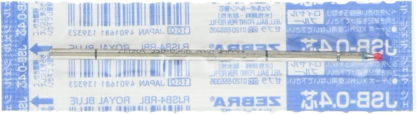 ZEBRA Gel Ballpoint Pen Refill, Sharbo JSB-0.4 Lead, Royal Blue, 10 Count BRJSB4RBL