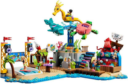 LEGO 41737 Friends Beach Amusement Park, Toy Fair with Technic Movement Elements, Animal Figures, Carousel and Wave Machine, Gift Idea