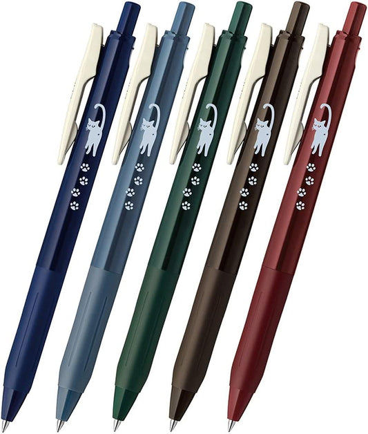 ZEBRA JJ15-5C-VI-CATA Gel Ballpoint Pen, Sarasa Clip, Vintage Color, 0.5mm, Cat 5 Color Set A
