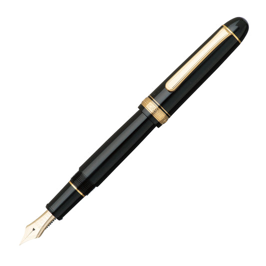 Luxury Fountain Pen for Smooth Writing – Platinum #3776 Century Black in Black Extra Fine Nib Gold Trim (Japan Import, Slip & Seal Technology)