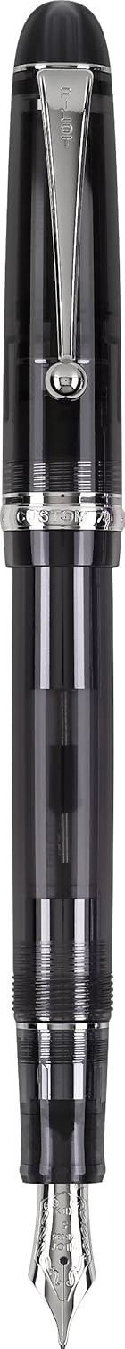 PILOT Custom 74 Fountain Pen, Black Smoke Barrel, Medium Nib (60955), main image