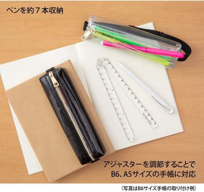 Midori 41469006 Pen Case, Bookband Pen Case, For B6 to A5, Transparent
