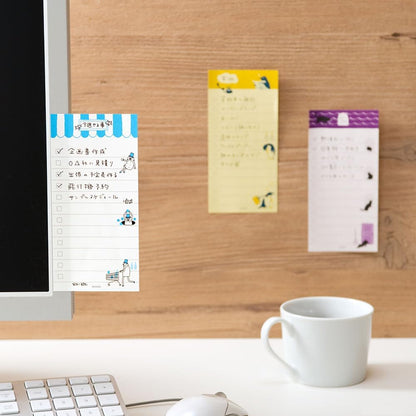 Midori Sticky Notes, 11765006, Sticky Paper, Doing, L, Penguin Pattern