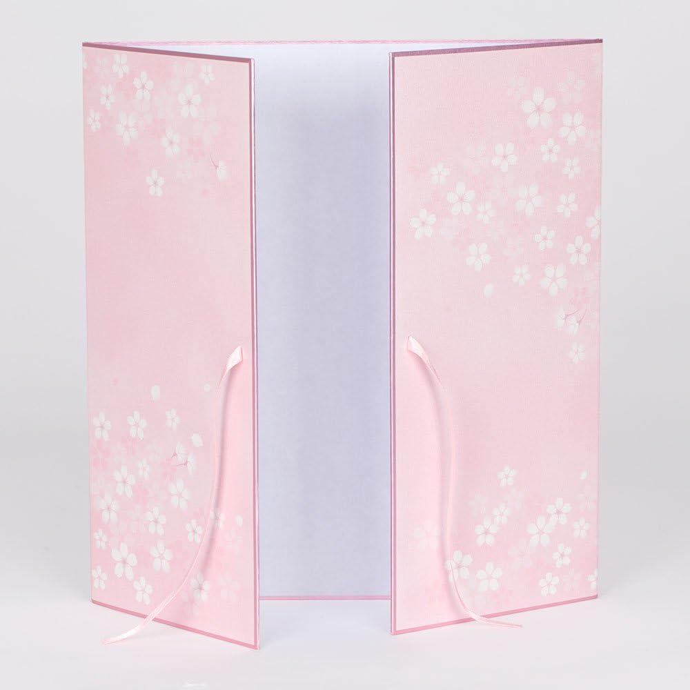 Midori 33146006 Colored Paper, Colored Paper, Double Opening, Ribbon, Cherry Blossom Pattern