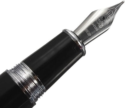 JINHAO Advanced Fountain Pen 159 Black Bright with Silver Broad Nib writing sample