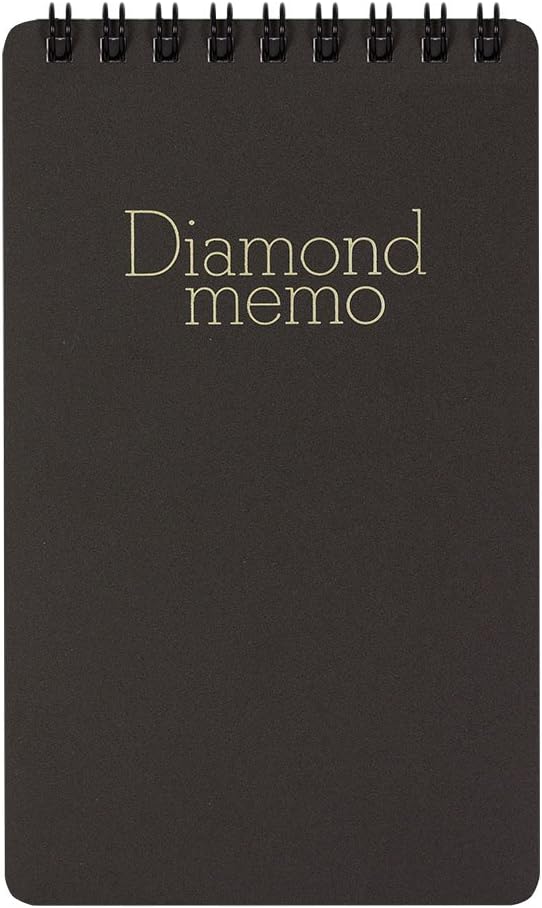 Midori 19003011 Diamond Memo, Large, 0.2 inch (5 mm) Ruled, Black, Set of 10