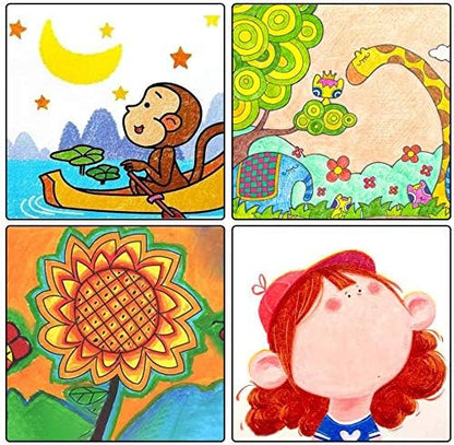 Shuttle Art Crayons Set of 48 Drawable Water-Based Washable Marker Pens