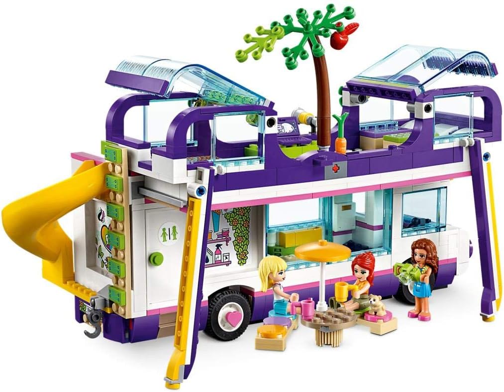 LEGO 41395 Friends Friendship Bus Toy with Swimming Pool and Slide, Summer Holiday Playsets for 8+ Year Old