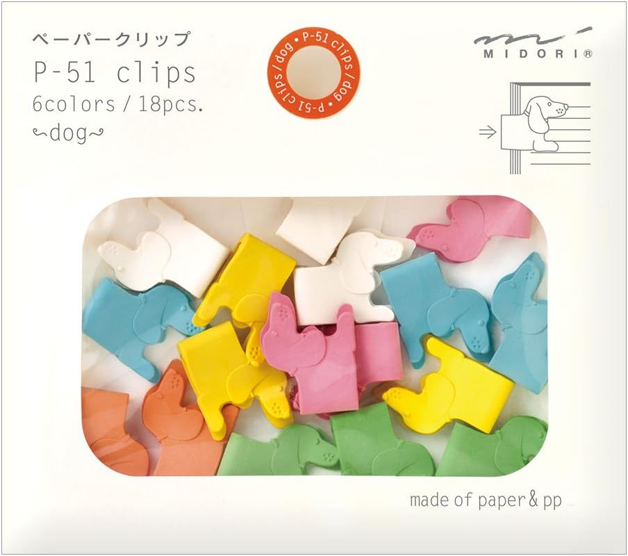 Midori Paper Clips, Animal Dog, 18 Pieces (43297006)