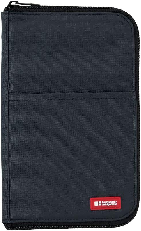LIHITLAB LAB Slim Pen/Pencil Pouch, Wide, 0.7 ?� 5.5 ?� 8.5 Inches, Black (A7653-24)