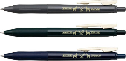 ZEBRA JJ15-3C-VI-B Sarasa Clip, Vintage Color, 0.02 inches (0.5 mm), Darana Horse Pattern, Set of 3