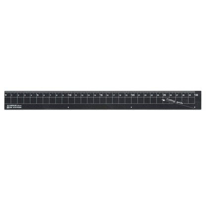 Kutsuwa XS30BK HiLiNE Aluminum Ruler, 11.8 inches (30 cm), Black