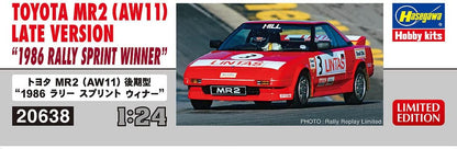 Hasegawa 20638 1/24 Toyota MR2 Late Version 1986 Rally SprintWinner Model Kit, Multi-Colour