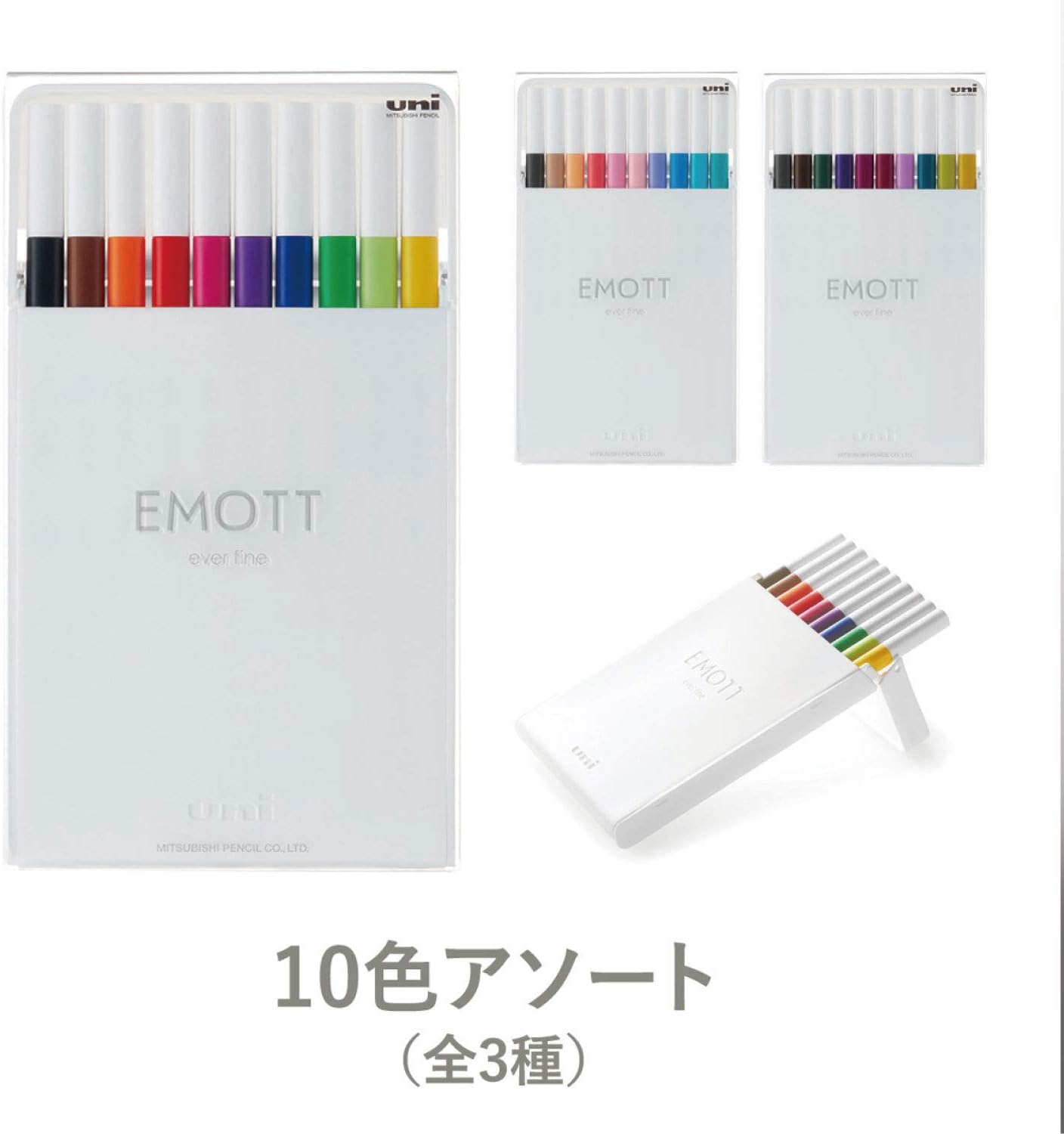 Uni EMOTT Fineliner Pen Set #2, 10-Colors