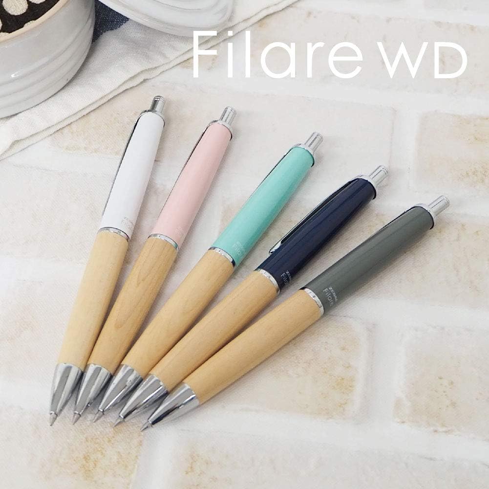ZEBRA P-BAS76-NA-GR Oil-Based Ballpoint Pen, Fillare Wood, Retractable Type, 0.5, Limited Color, Gray