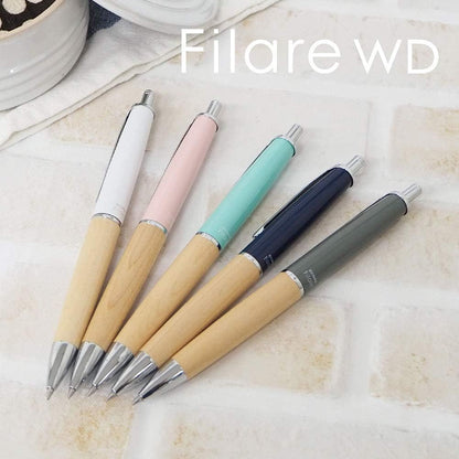ZEBRA P-BAS76-NA-GR Oil-Based Ballpoint Pen, Fillare Wood, Retractable Type, 0.5, Limited Color, Gray