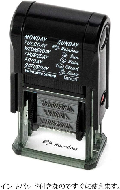 Midori 35375006 Rotating Stamp, Day and Weather Pattern