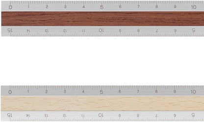 Midori Aluminium + Wood Ruler 15cm Light Brown (42257006)