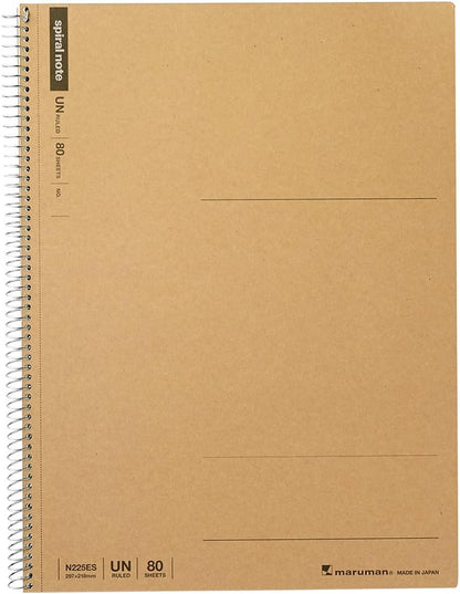 Maruman N225ES Notebook, Ring Notebook, Plain, Basic A4, 80 Sheets