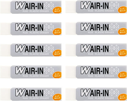 Plus ER-060WN 36-938 Double Air Erasers, More Anshin, White, 0.6 oz (16 g), 10 Pieces