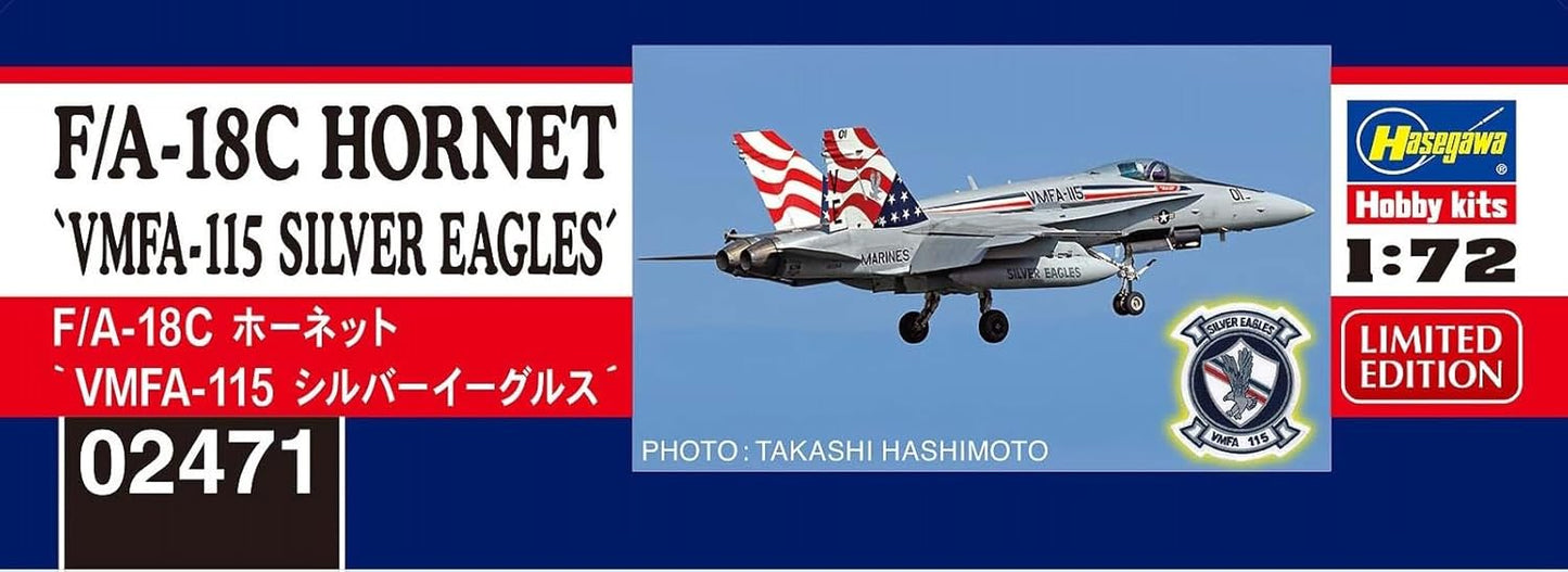 Hasegawa Hasegawa 02471 1/72 US F/A-18C Hornet VMFA-115 Silver Eagles Plastic Model