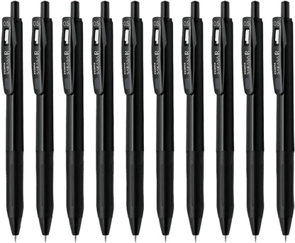 ZEBRA B-JJ29-R1-BK1 Sarasa R Gel Ballpoint Pen, 0.5mm, Black Axis, Black, 10 Pens