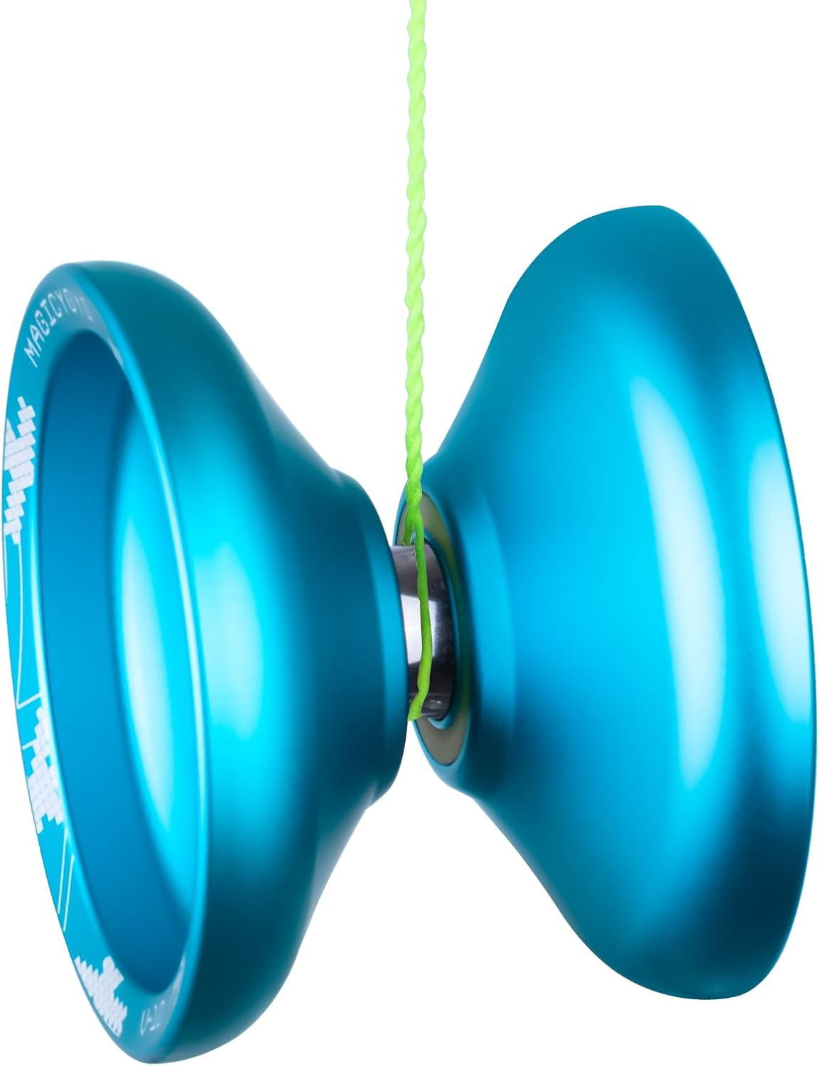 MAGICYOYO V10 Finger Spin Yoyo Professional Metal Trick Yoyo Responsive & Unresponsive Dual Purpose Yo Yo with Storage Case + Yo Yo Glove +12 Strings(Blue)