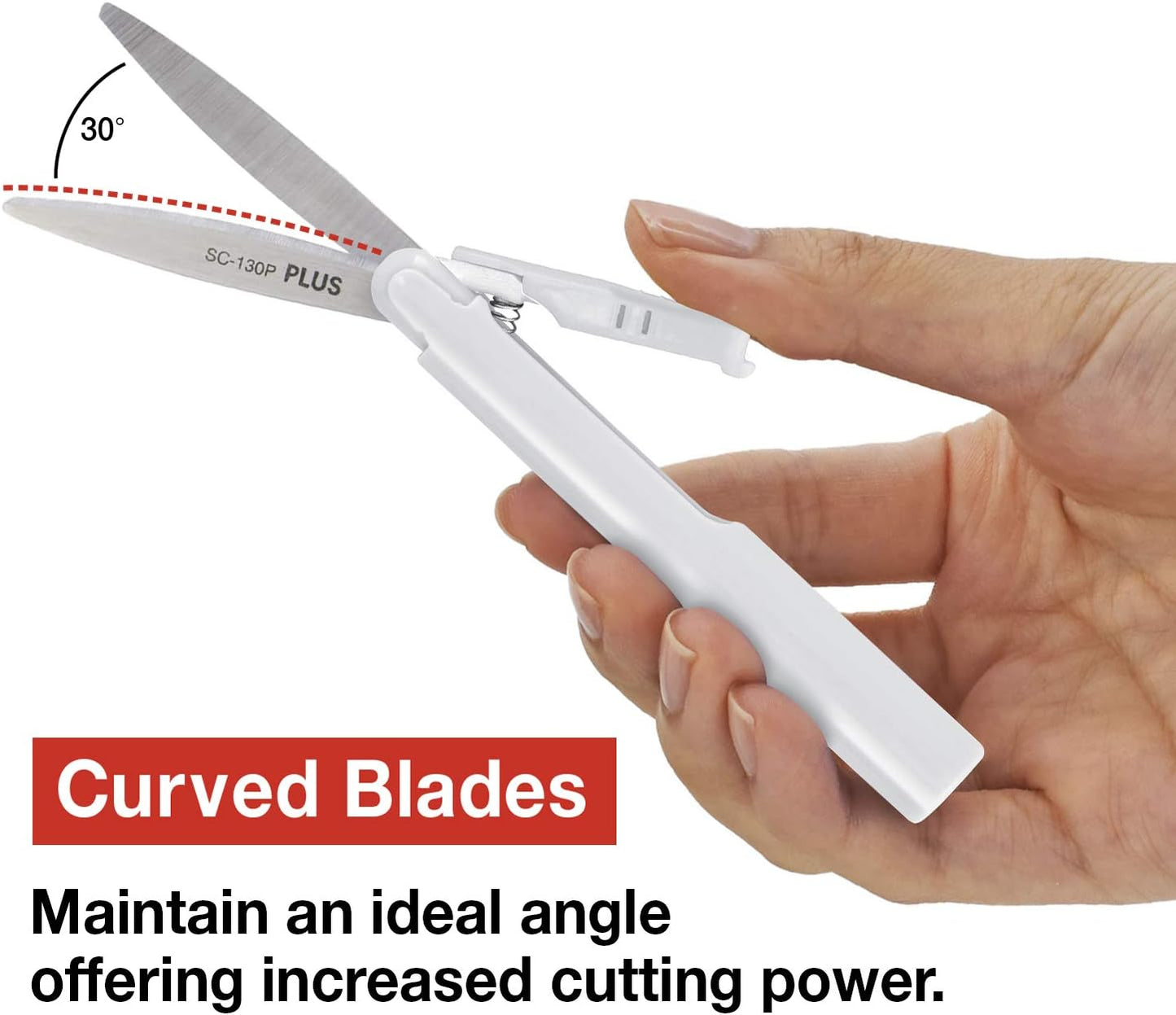 Plus Pen Style Compact Twiggy Scissors with Cover, White (34609)