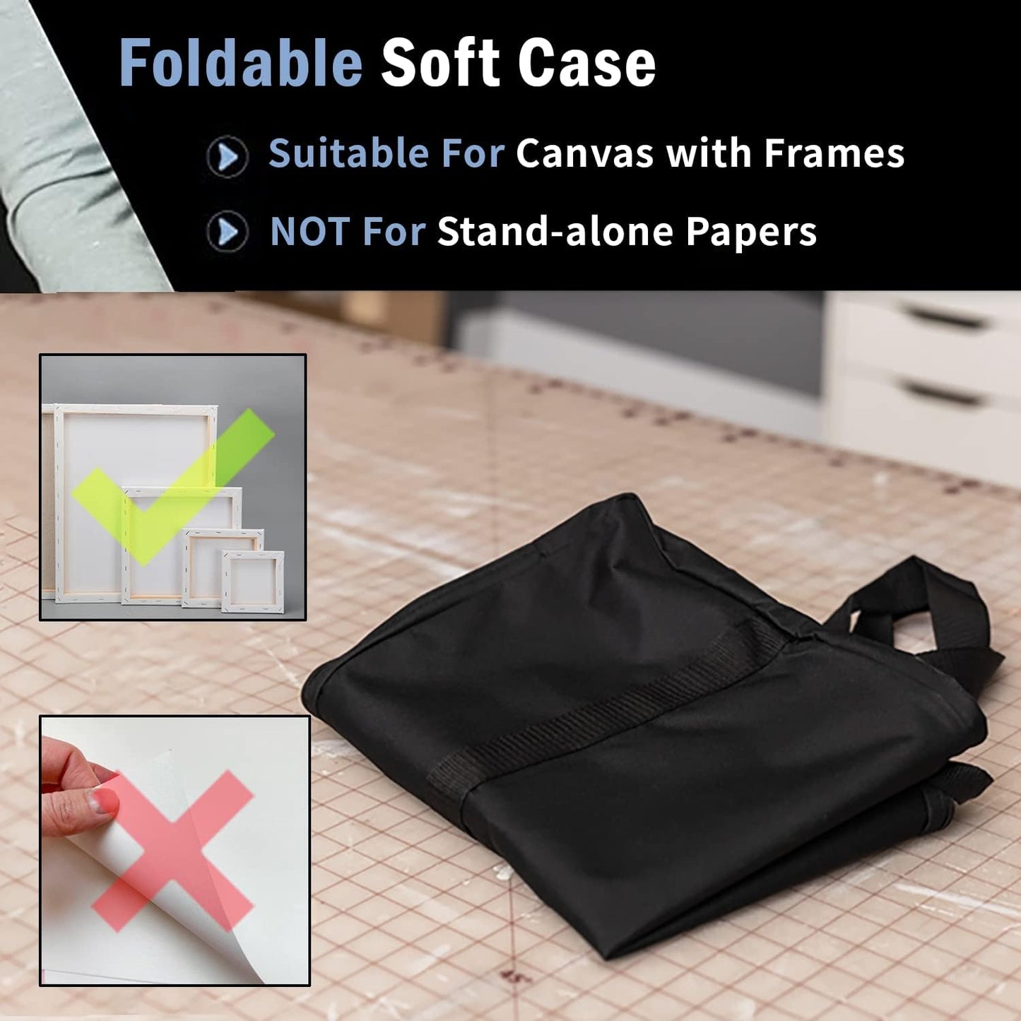 Sleekspace Art Portfolio Case. Soft Case Professional Portfolio with Multi Handles for Artwork Storage,Presentation Book Carrying,Artist Portfolio Bag (36x48 Inch)