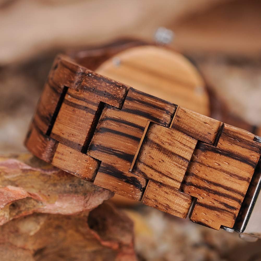 BOBO BIRD Special Design Mens Wooden Watches Sport Quartz Timepieces (Brown face)