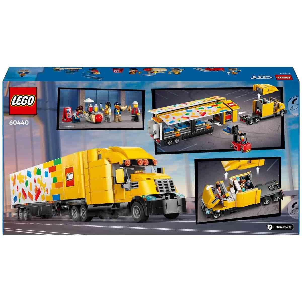 LEGO truck set packaging with images of the building set on a white background