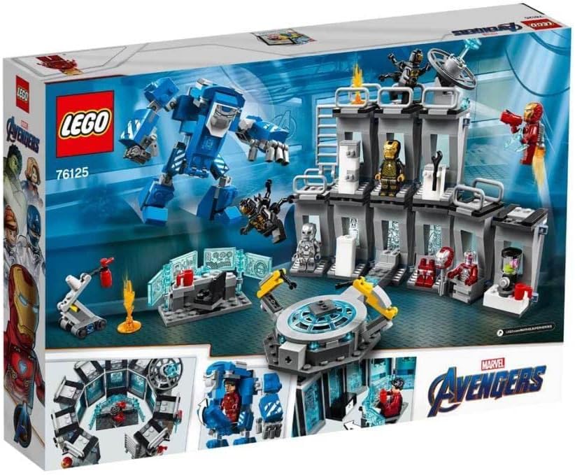 LEGO 76125 Super Heroes Marvel Avengers Iron Man Hall of Armor, Modular Lab with 6 Marvel Universe Minifigures, Playset