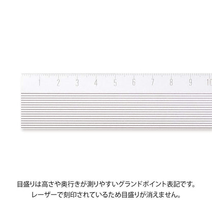 DESIGNPHIL 42278006 Aluminum Ruler, 11.8 inches (30 cm), Non-Slip, Silver