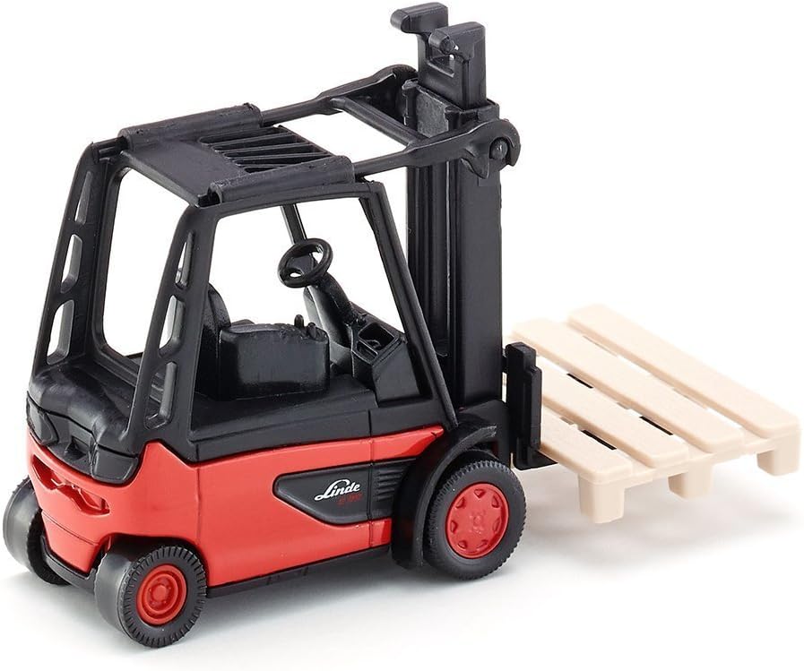 Siku 1311, Forklift, Metal/Plastic, Red/Black, Incl. 1 Pallet, Movable Fork