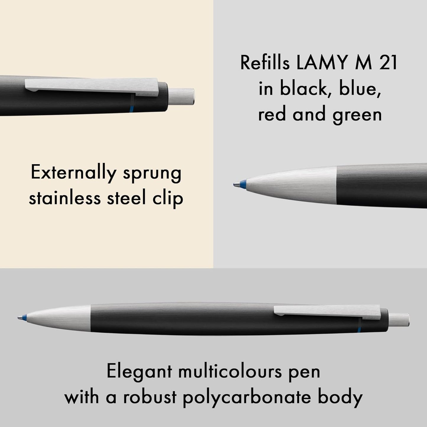 Lamy 2000 4 Color Ballpoint with Brushed Ss Clip (L401)