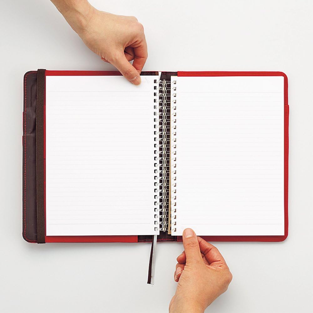 LIHIT LAB. Refillable Notebook with Cover, 7.2 x 9.6 x 1.5 inches, Navy (N-1647-11)